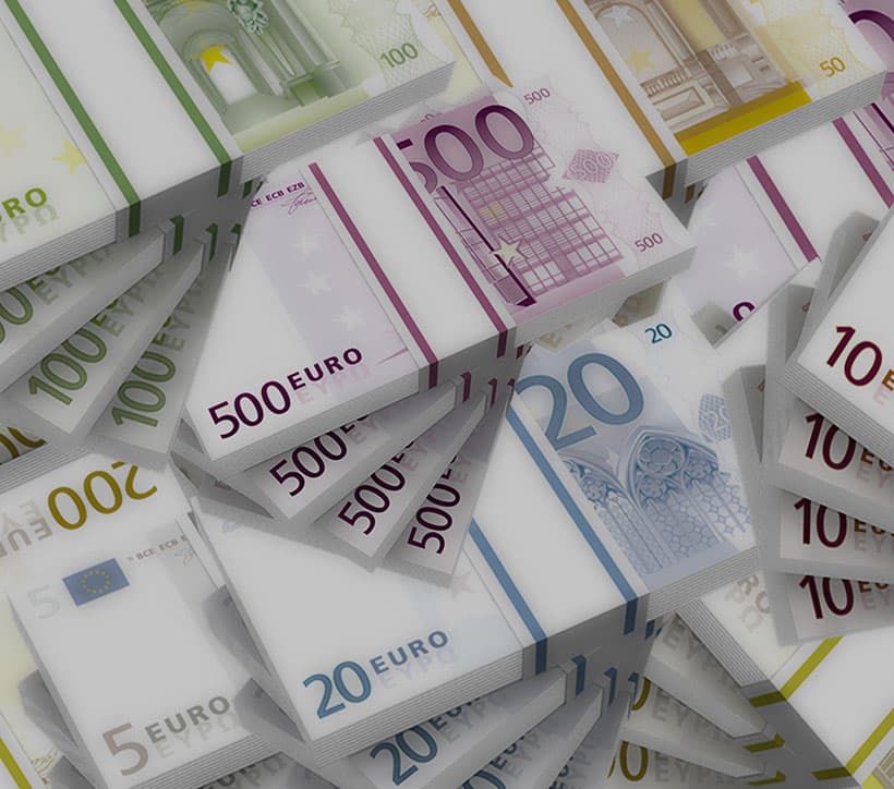 Image d'une pile de billet d'argent (€)